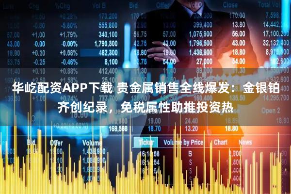 华屹配资APP下载 贵金属销售全线爆发：金银铂齐创纪录，免税属性助推投资热