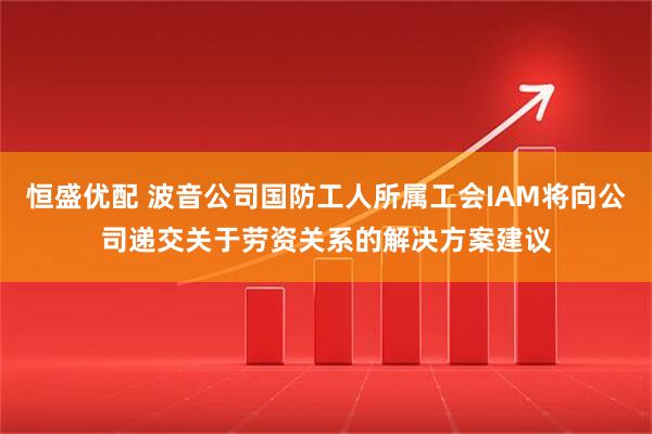 恒盛优配 波音公司国防工人所属工会IAM将向公司递交关于劳资关系的解决方案建议