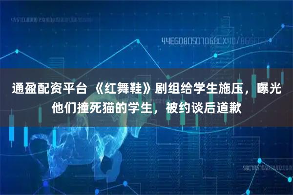 通盈配资平台 《红舞鞋》剧组给学生施压，曝光他们撞死猫的学生，被约谈后道歉