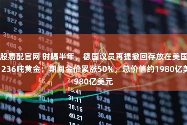 股易配官网 时隔半年，德国议员再提撤回存放在美国的1236吨黄金：期间金价累涨50%，总价值约1980亿美元