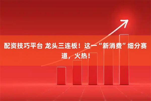配资技巧平台 龙头三连板！这一“新消费”细分赛道，火热！